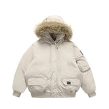 grunge winter jacket, layered citywear - comfortable cotton fit with bold prints