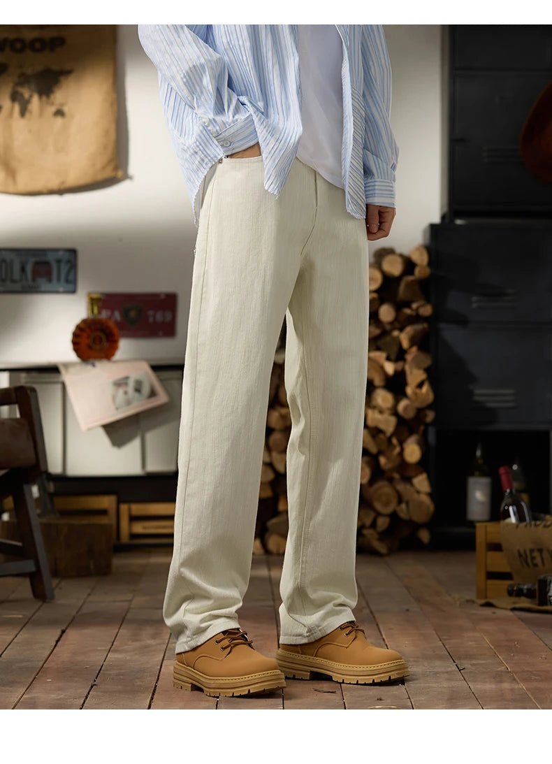 men classic fashion vintage casual loose plus size 28 42 straight white soft denim jeans pant cityboy jeans long trousers man unique jeans style 2119