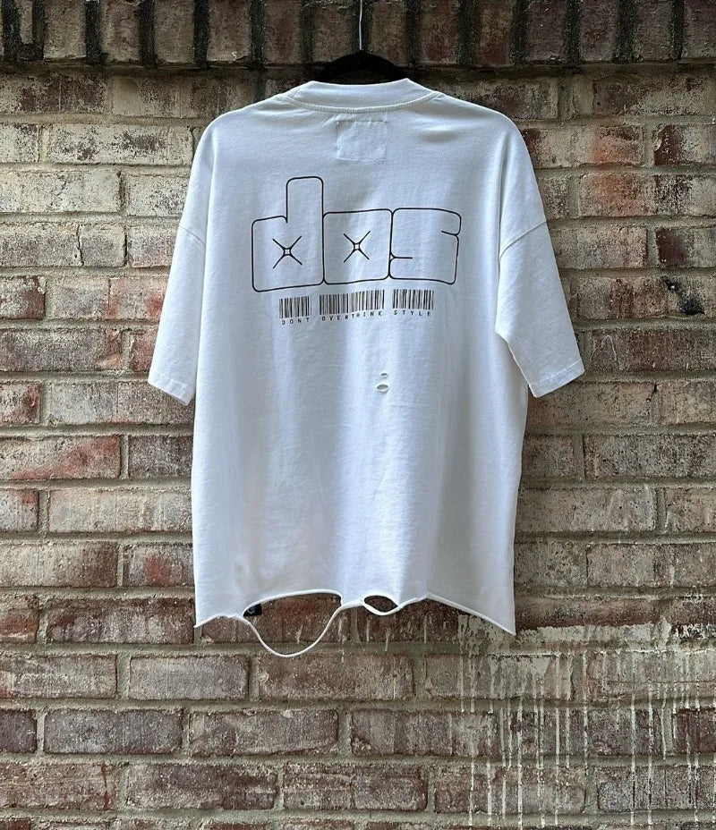 Harajuku Fashion Casual Loose Shirt Versatile Letter Cartoon Print Oversized T-shirt Women Y2k Harajuku Retro Short Sleeve Men