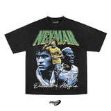Trapwear Streetwear top – European And American Football Anime Portrait Print Top Men