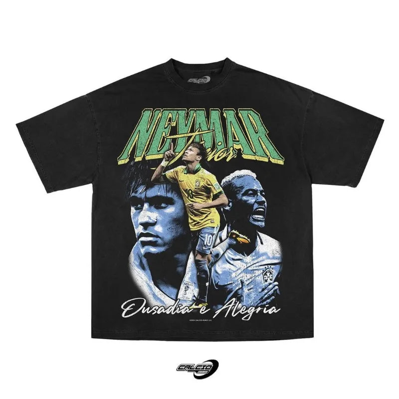 Trapwear Streetwear top – European And American Football Anime Portrait Print Top Men