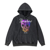 glitchcore angelcore design featuring rainbowtouches washed hooded unisex sweatshirts fashion design printed cotton high street comfortable occident stylish clothing