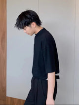 Anime Graphic tee – Korean Style Simple High End T Shirt Half Turtleneck Short S