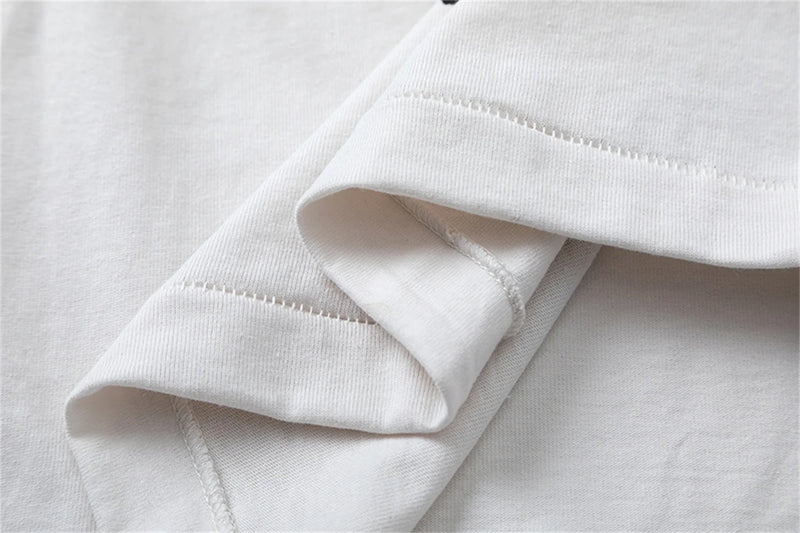 SS24 Vintage gymGnostic 123 Portrait Letter Print High-Street Casual White Loose Cotton Long Sleeve T Shirt Pullover Sweatshirt