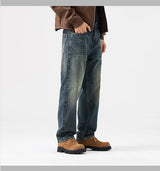 mens streetwear fashion loose casual plus size straight wide leg denim baggy jeans pants boyfriend jeans trousers unique jeans style 2930