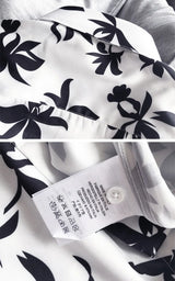 New 2021 luxury Men Classic Hibiscus Flowers Fashion 50% Silk Casual Shirts Shirt high quality Pocket Short sleeves #A48