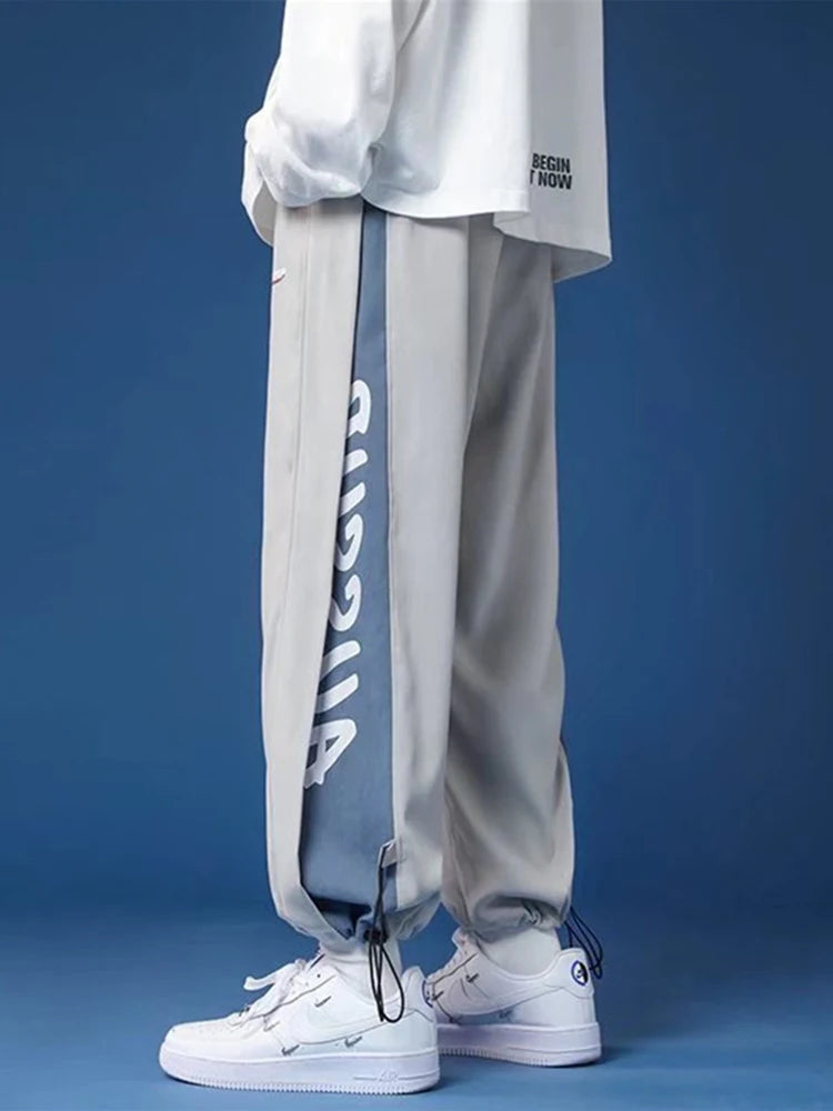 mens graphic printed sweatpants 2024 autumn hip hop fashion drawstring trousers casual loose male streetwear leggings pants unique joggers style 1291