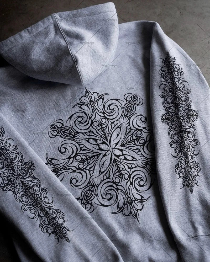 graphic fire hoodie with soft construction and layered fit, streetwear essential style, street fashion menswear trend for sea