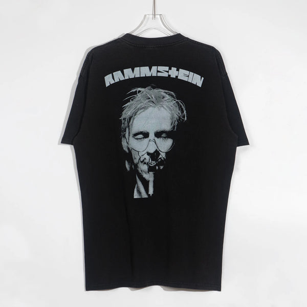 cyberpunk graphic tee featuring vintage vtg germany rock band retro portrait print washed old casual oversize cotton high street tops t shirts