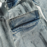 vintage multi pocket jeans mens harajuku cargo denim pants retro hip hop straight loose jean pants men clothing unique cargo style 1289