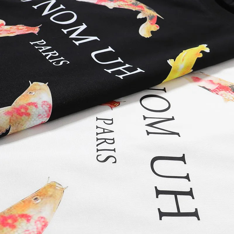 Glitchcore Fashion – High Quality Ih Nom Uh Nit T Shirt Masked Men Letter Printin – Urban Streetwear for Men & Women