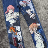 harajuku japanese anime style streetwear y2k jeans for men wide trouser graphic new women high waist jeans wide leg jeans pants unique jeans style 4998