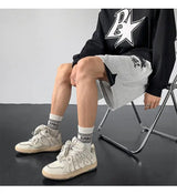 Korean fake two-piece sports basketball shorts men summer American fashion brand high street versatile couple retro sweatpants