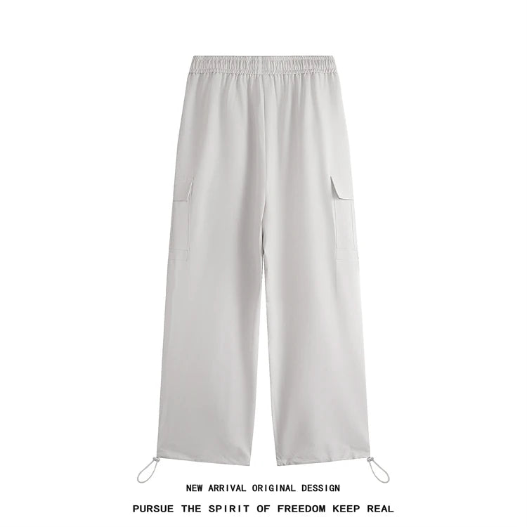 hip hop mens loose fit paratrooper pants drawstring elasticated work pants lightweight quick drying sport climbing trousers unique default style 3305