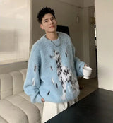 minimalist knit jumper, daily wear essential, trendy urban fashion top for men, layered streetwear look
