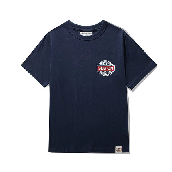Harajuku Chrome logo – Amekaji Vintage Printed T Shirt Men 2023 Spring Summer New C