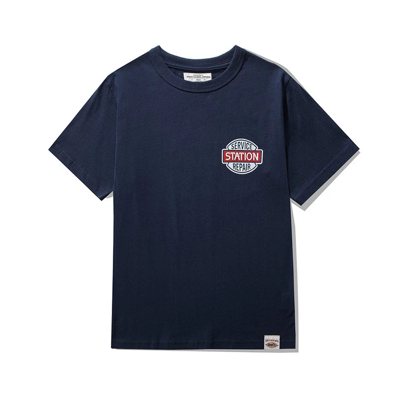 Harajuku Chrome logo – Amekaji Vintage Printed T Shirt Men 2023 Spring Summer New C
