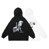Hands Figure Print Letter Embroidery White Black Mens Autumn Hoodies P