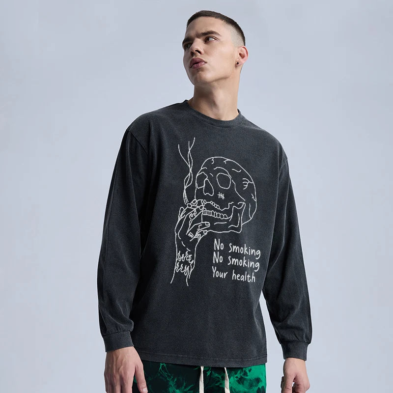 Glitchcore Design – Rainbowtouches Washed Long T Shirt Unisex Vintage Fashion Sk – Edgy Streetwear for All Genders