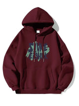 Autumn Design Letter Print Fleece Hoodies For Men Fashion Hip Hop Over