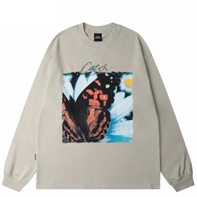 "Eighty Butterfly" Unisex Men Women Streetwear Graphic Sweatshirt Daulet Apparel