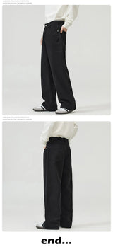 men solid color denim wide leg straight streetwear fashion loose casual jeans pants women y2k jeans trousers unique jeans style 1834