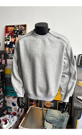 Zipper Pullover Sweatshirt Men Women Streetwear Fashion Loose Casual B