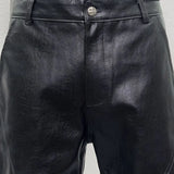 men streetwear fashion hip hop punk gothic vibe casual leather bell bottoms pant man boyfriend flared trousers unique default style 3010