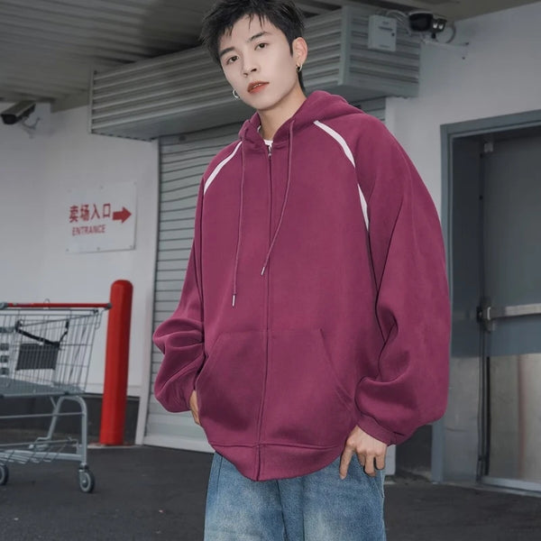 Heavy Weight American Hoodie Mens Spring Autumn 2024 Color Blocking Lo
