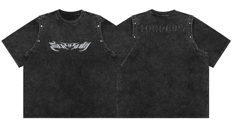Skatercore Aesthetic piece – Summer Removable Sleeve Dressed Short Sleeve Knitted Wash Dr