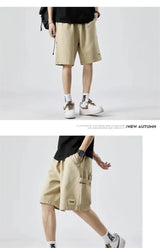 summer american casual retro shorts for men 2025 new loose straight short sweatpant streetwear fashion five point baggy bermudas unique joggers style 351
