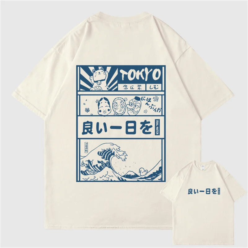 Anime Aesthetic Shirt – Men Hip Hop Streetwear T Shirt Japanese Kanji Cartoon – Edgy Streetwear for All Genders