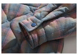 Winter Quilted Thick Plaid Hooded Jacket Men Wmen Streetwear Fashion Oversize Loose Casual Hoody Jacket Padded-cotton Parka Coat
