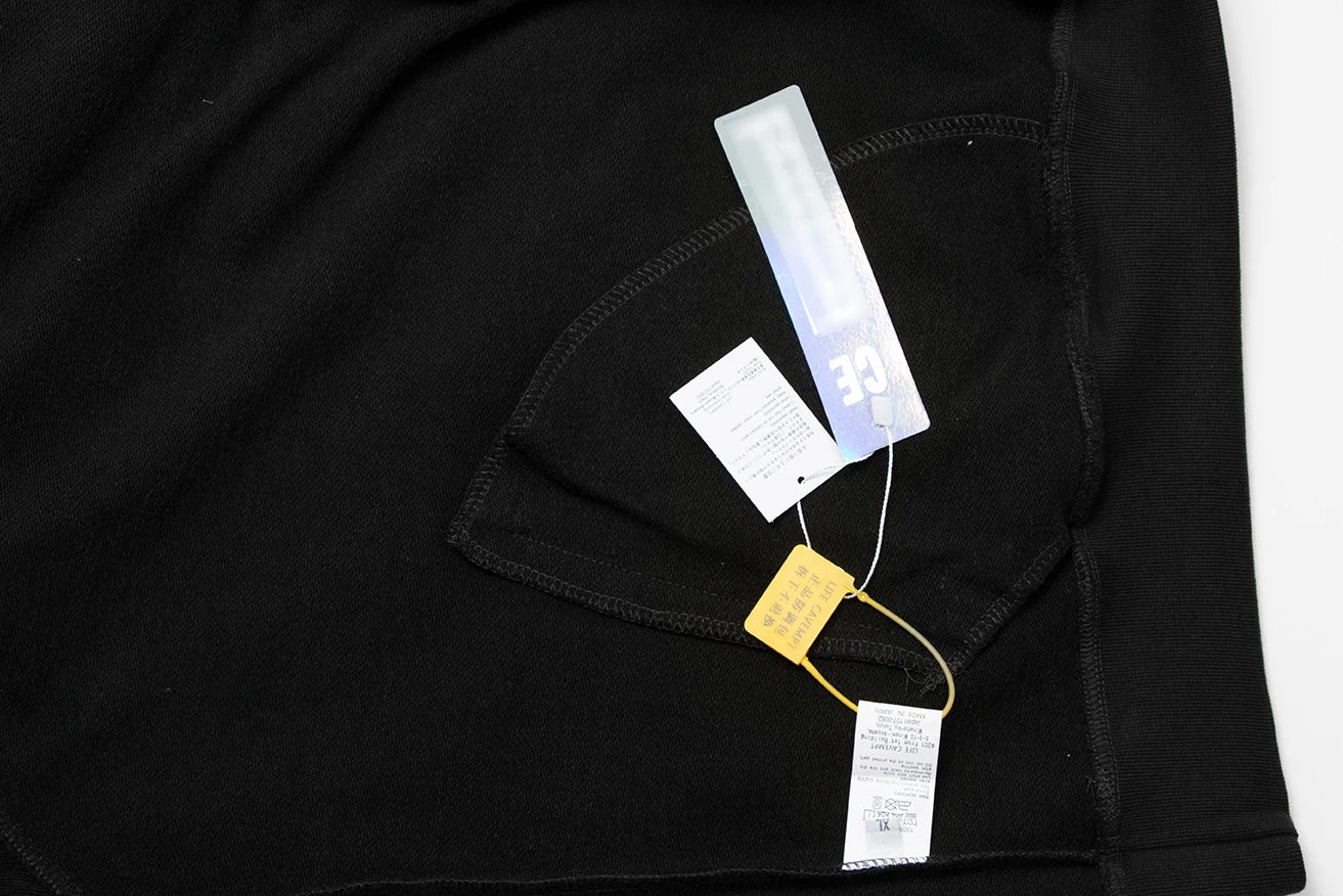 Digital glitch hoodie with neon data matrix graphics