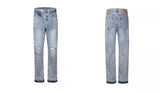 destroy ripped holes high street pants mens casual harajuku zipper straight trousers hip hop fashion streetwear baggy joggers unique joggers style 2173