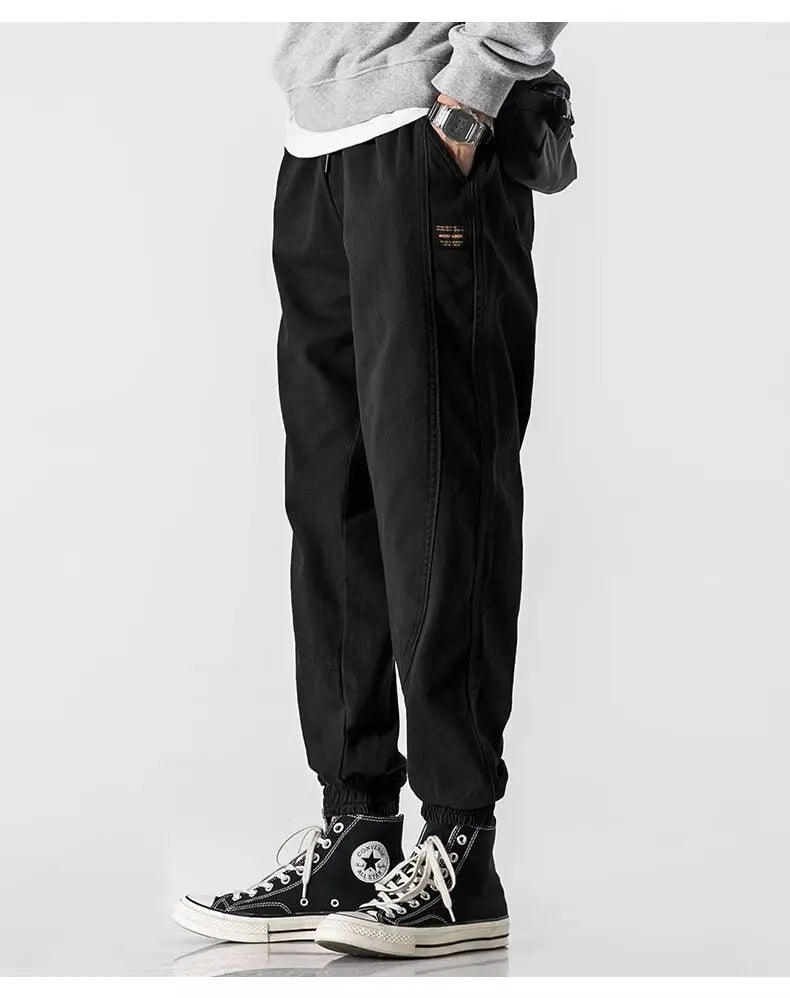 2024 autumn mens khaki cargo pants korean slim fit sports pants harajuku high street sweatpants casual mens clothing new unique joggers style 4386