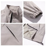 Outdoor Mens Charge Jacket Retro Loose Stand Collar Waterproof Tooling
