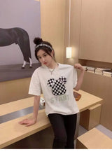 Gothic Aesthetic print tee – New Luxury Sweet Girl Giraffe Diamonds Crystals T Shirts Kor