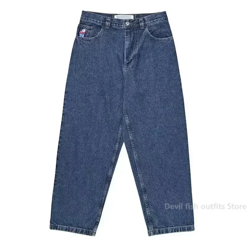 vintage big boy embroidery denim shorts hot sell men y2k basketball skate harajuku men streetwear baggy jeans men clothing unique jeans style 4832