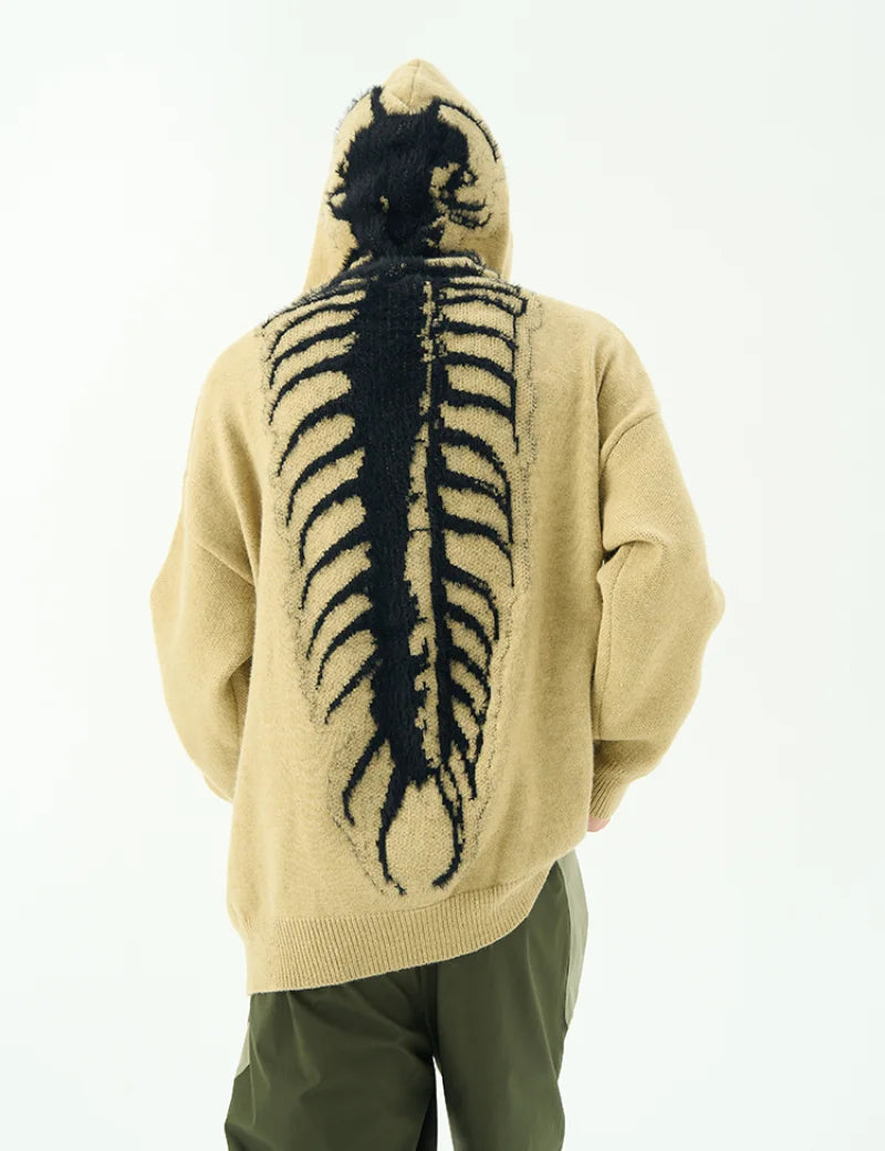 grunge pullover streetwear, modern knitwear, cozy fashion fit, stylish street outfit, modern aesthetic appeal
