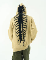 grunge pullover streetwear, modern knitwear, cozy fashion fit, stylish street outfit, modern aesthetic appeal
