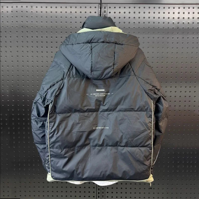 Winter down jacket men's warm new hooded large size outdoor down jacket men