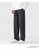 mens trend streetwear fashion loose casual plus size straight wide leg suit pant office man commute work pants trousers unique default style 2198