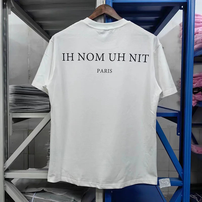 Harajuku Oversized Shirt – Black White Ih Nom Uh Nit Short Sleeve Tops Tee Men Woman Be – Urban Streetwear for Men & Women