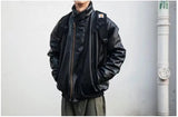 japanese street motorcycle set men thickened stand collar hip hop leather jacket harajuku casual pants 2 pcs bomber suit 2023 unique default style 4901