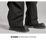 extended length edition wrinkle fashion men streetwear fashion hip hop vibe loose casual straight black suit pant trousers unique default style 1926