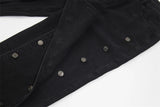 detachable button black washed baggy jeans for men straight harajuku ropa hombre loose denim trousers oversized cargo pants unique cargo style 615
