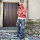 mens fashion ripped jeans blue straight baggy jeans trousers luxury designer loose casual distressed denim pants male unique jeans style 1141