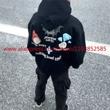 2024 New Autumn Winter Vintage Velvet Hoodie Long Sleeve American Heav
