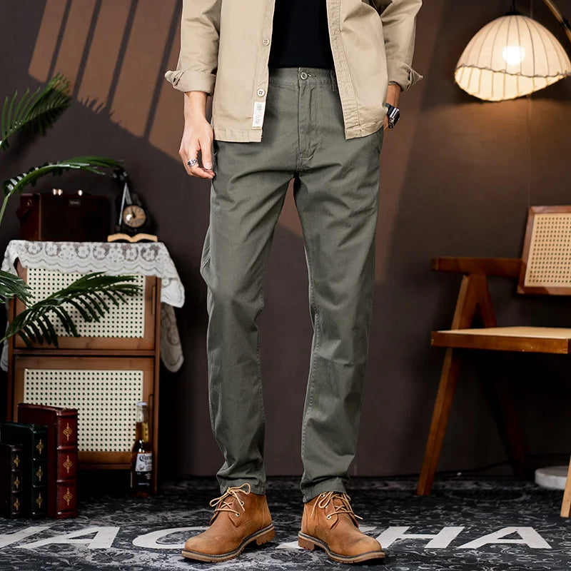 men business casual fashion pure cotton commute pants japanese streetwear amikaji fashion straight cargo pant trouser unique cargo style 2033